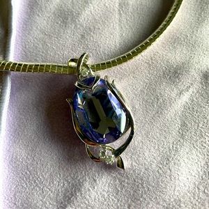 COPY - Silver Tone and Faux Amethyst Slide with 3 Rhinestones. Omega Not for sa…